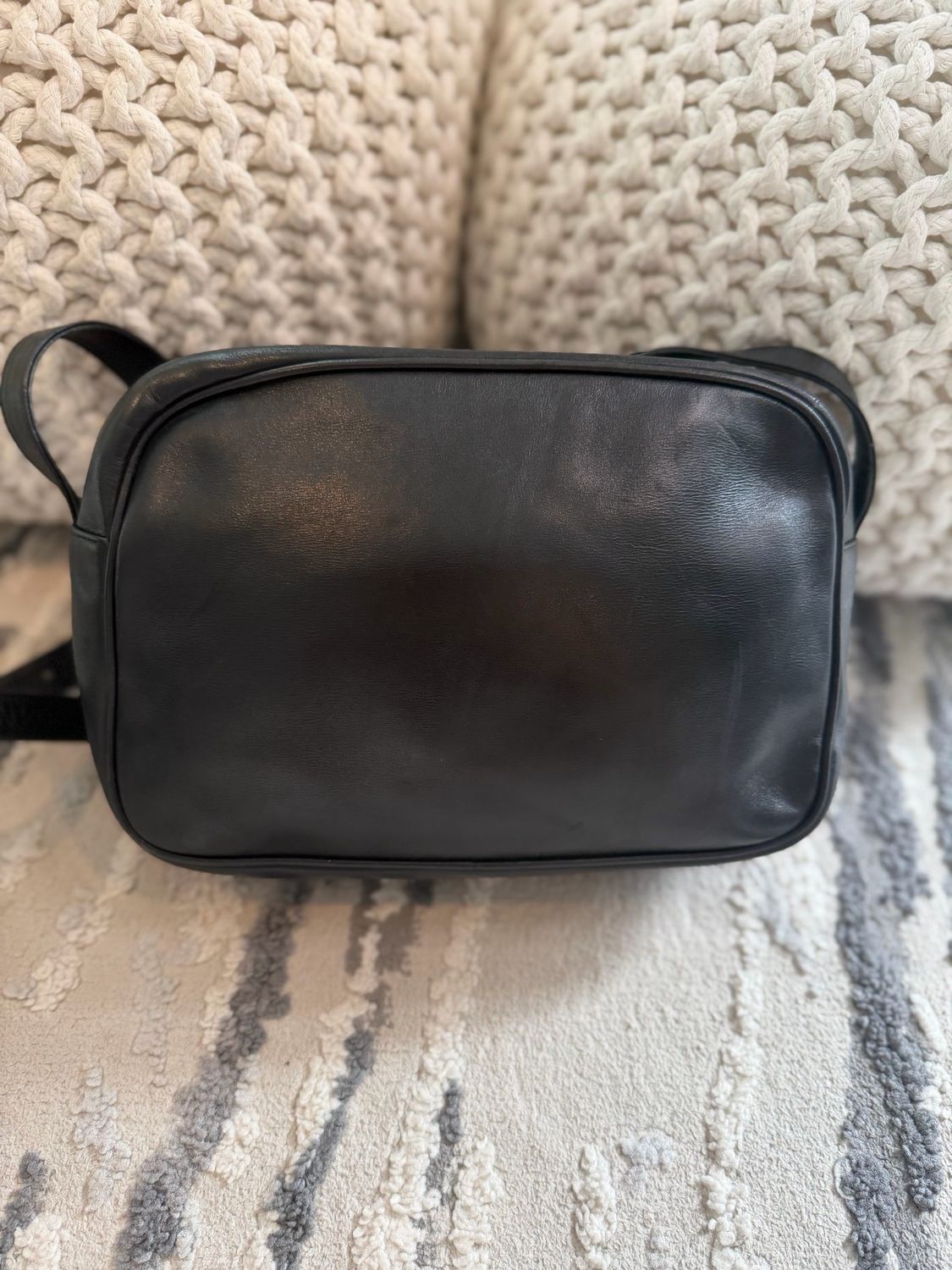 Gucci Vintage Camera Bag Crossbody Messenger Suede/Leather Black