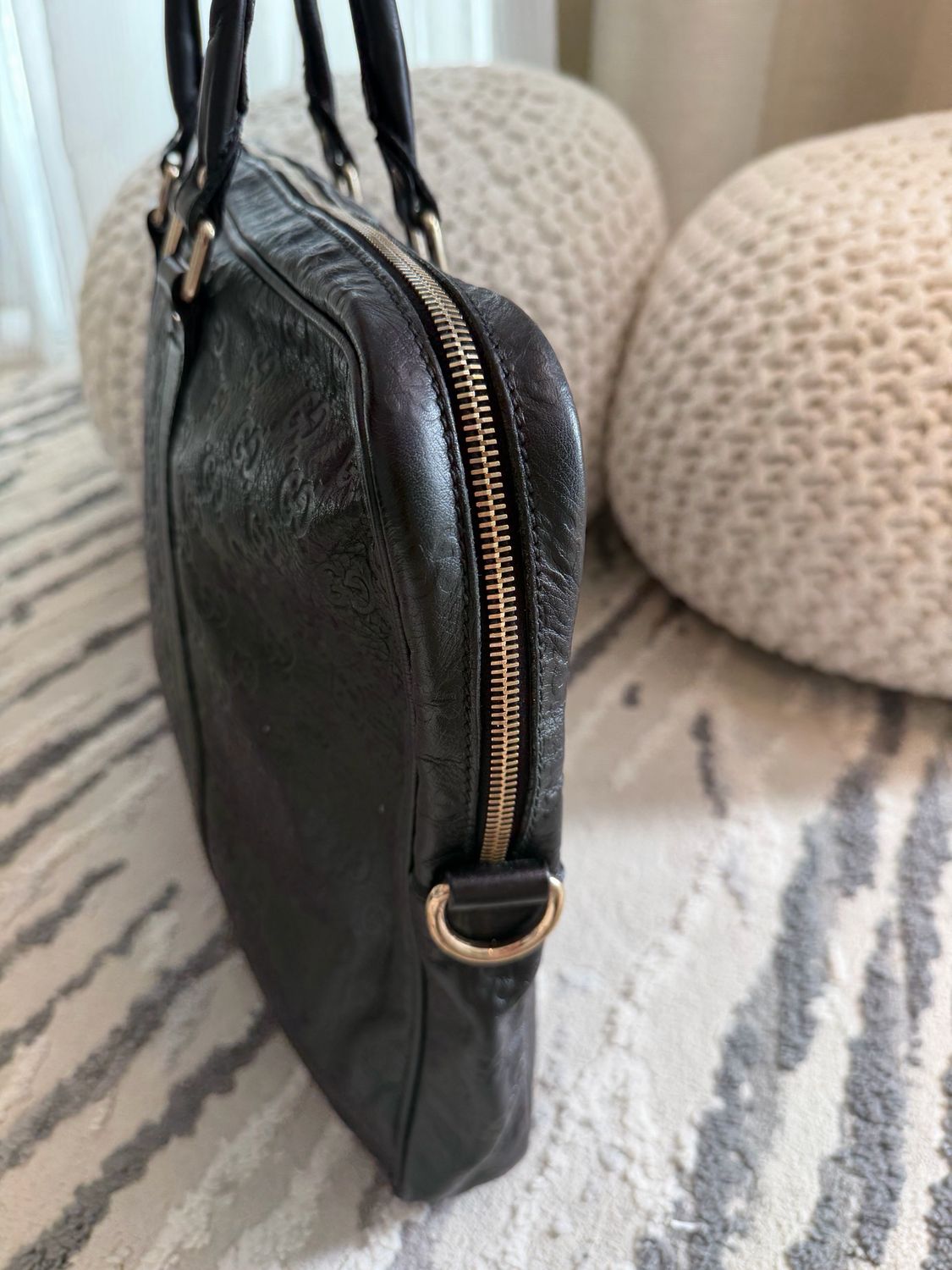 Gucci Laptop Briefcase Guccissima Leather