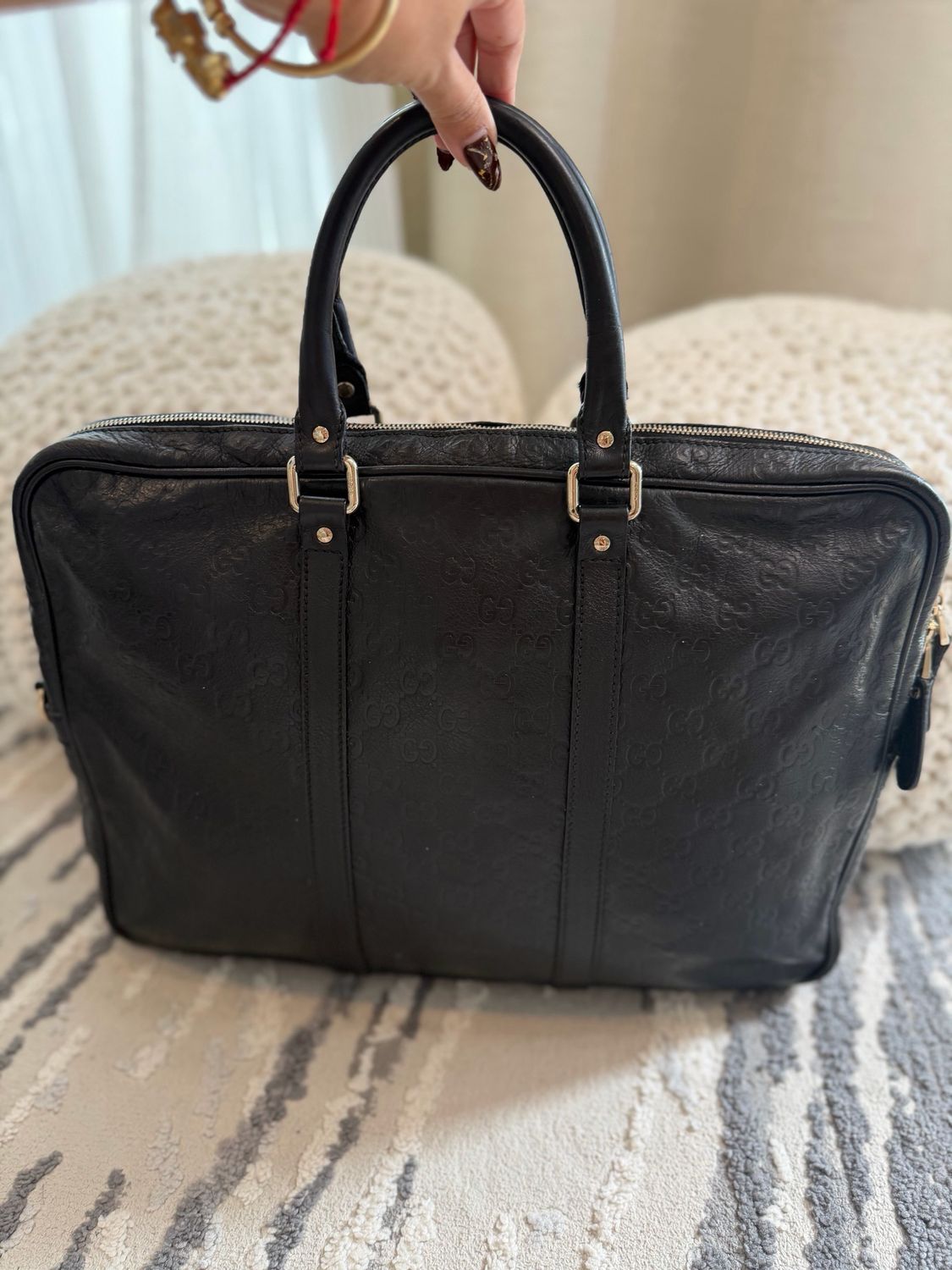 Gucci Laptop Briefcase Guccissima Leather