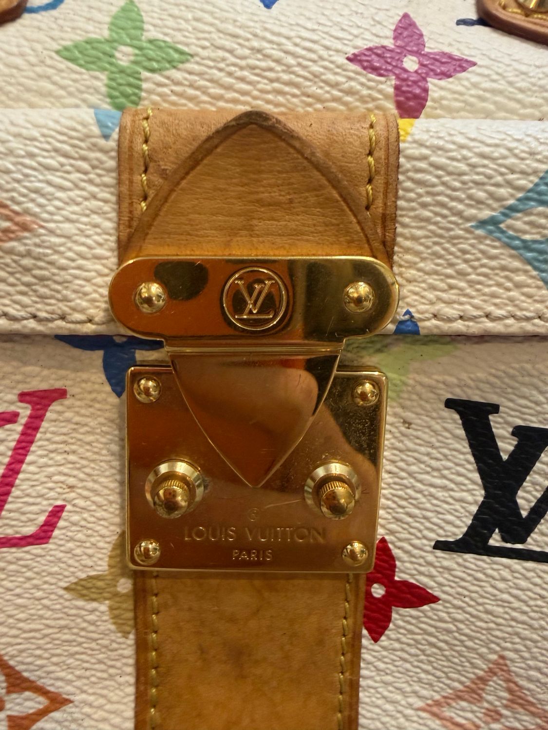 Louis Vuitton Speedy 30 Multicolor Takashi Murakami Blanc Boston Bowler