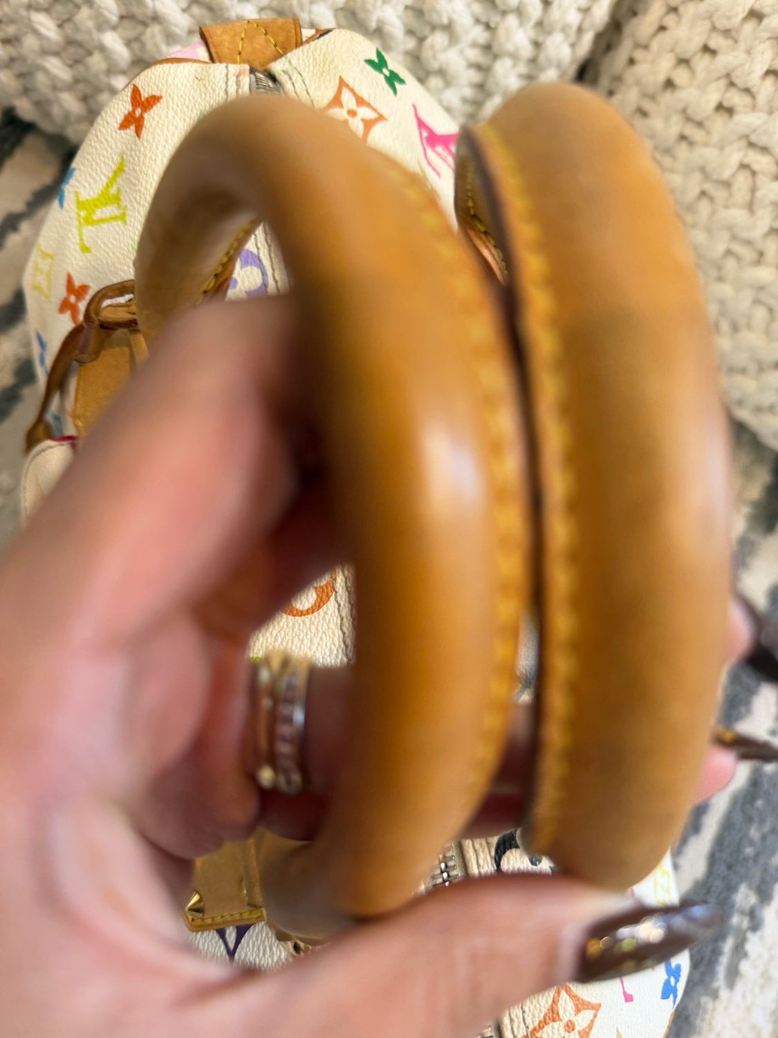 Louis Vuitton Speedy 30 Multicolor Takashi Murakami Blanc Boston Bowler