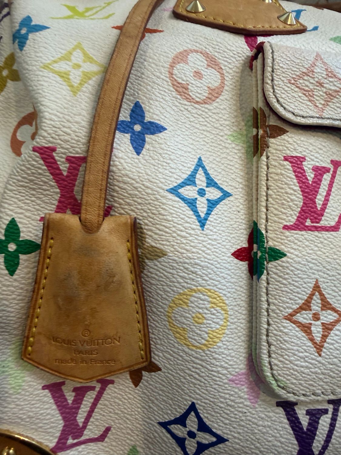 Louis Vuitton Speedy 30 Multicolor Takashi Murakami Blanc Boston Bowler