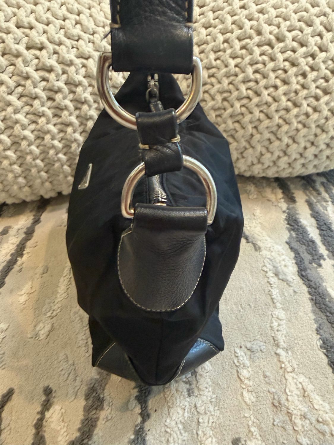 Prada Nylon Tessuto Hobo Shoulder Bag Black