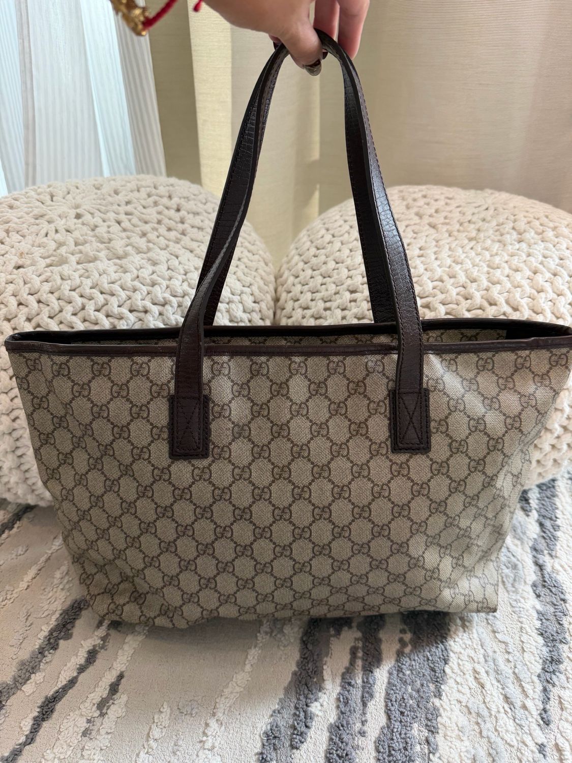 Gucci Monogram Supreme Joy Zipper Tote