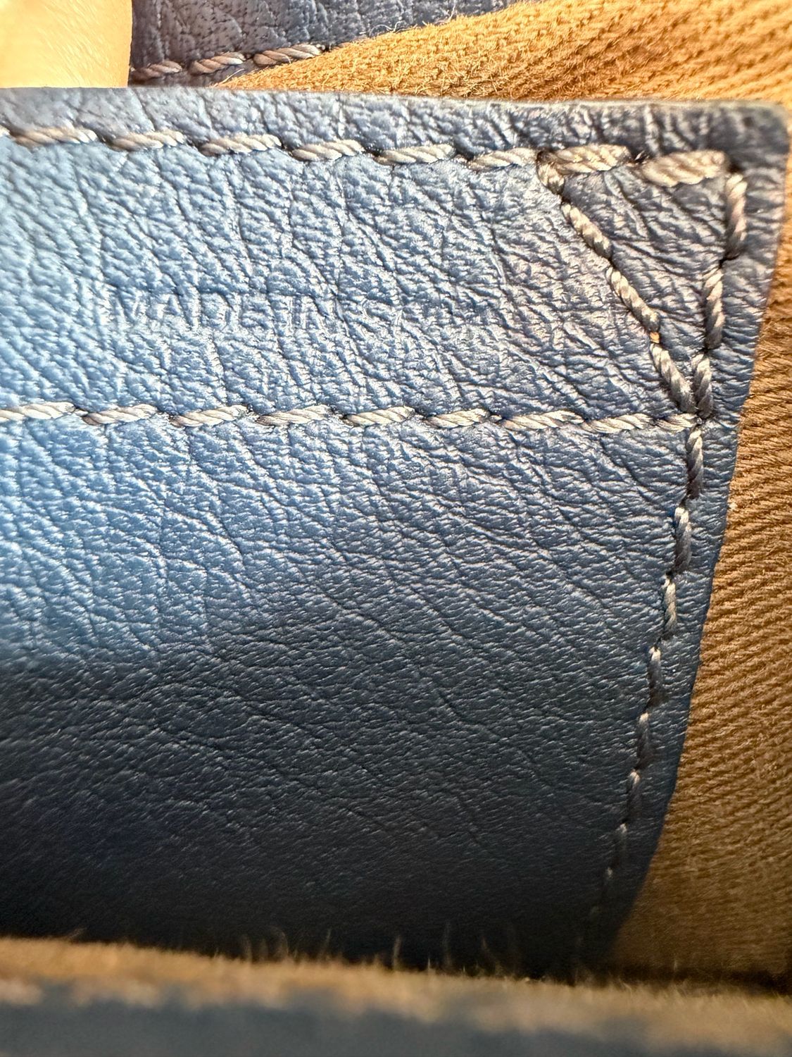 Chloe Pebbled Leather Mini Marcie Saddle Messenger Crossbody Navy Blue