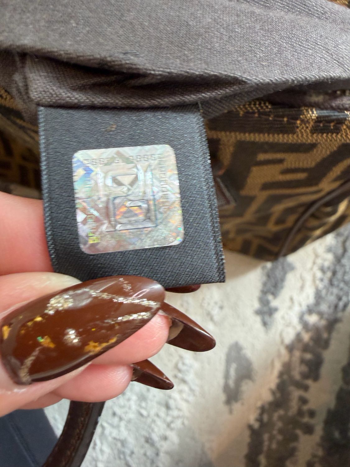 Fendi Zucca Tobacco Canvas Box Tote Shoulder Bag