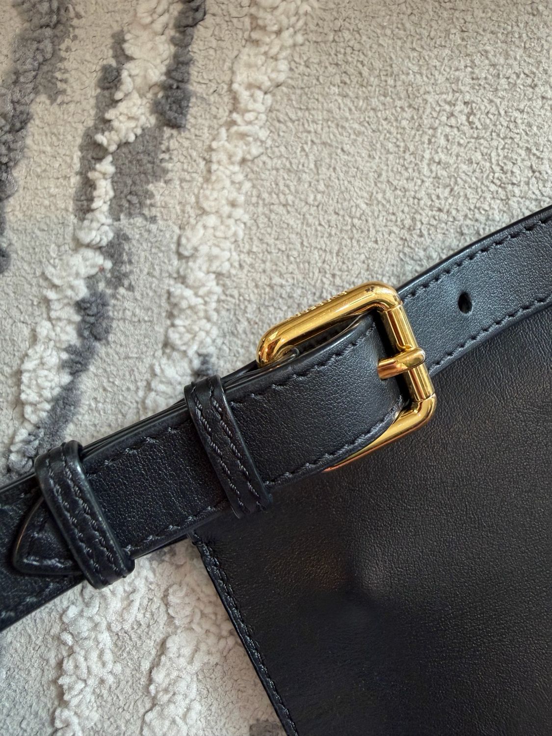 Burberry Black Leather Waist Bag Beltbag