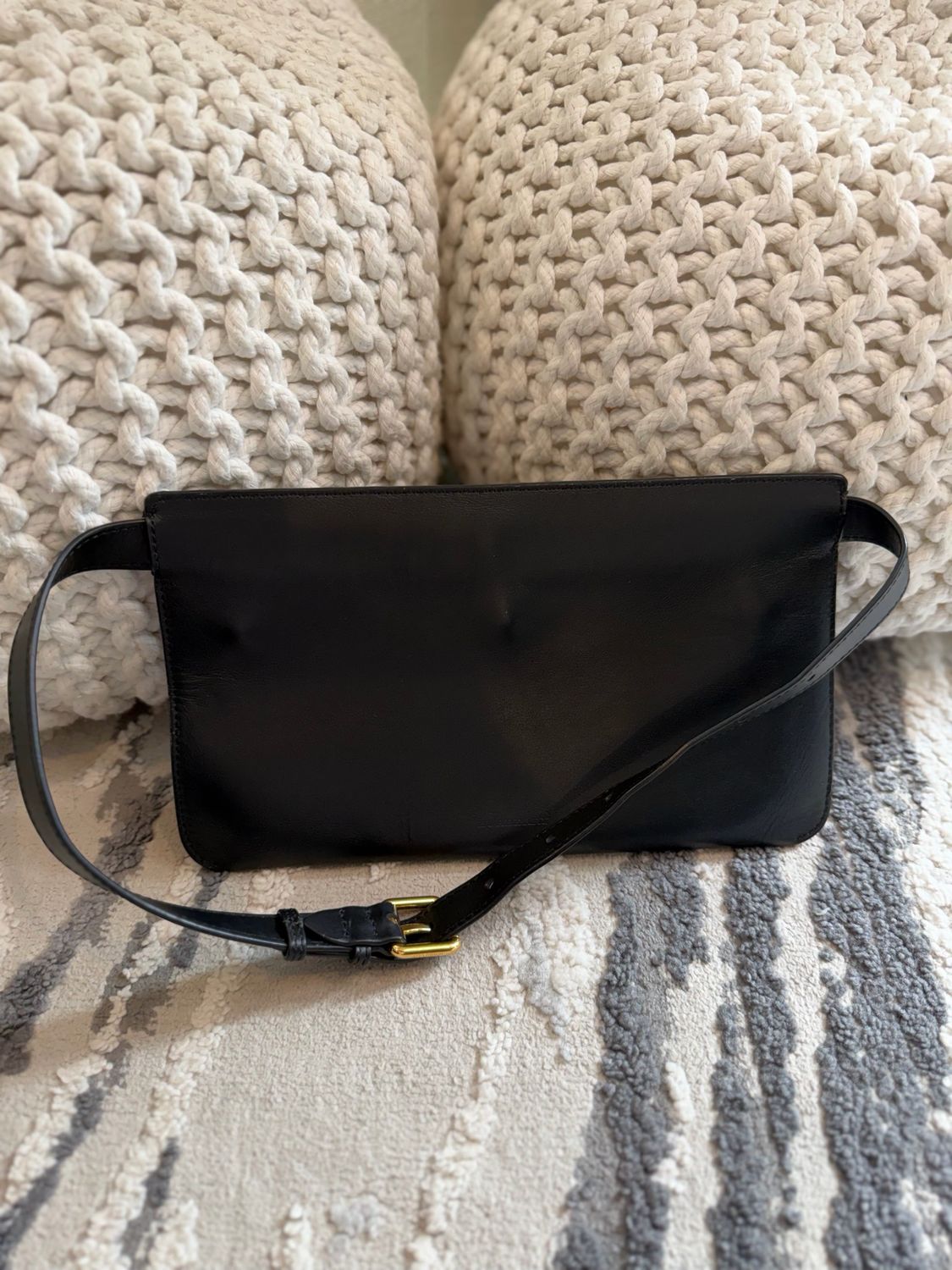 Burberry Black Leather Waist Bag Beltbag
