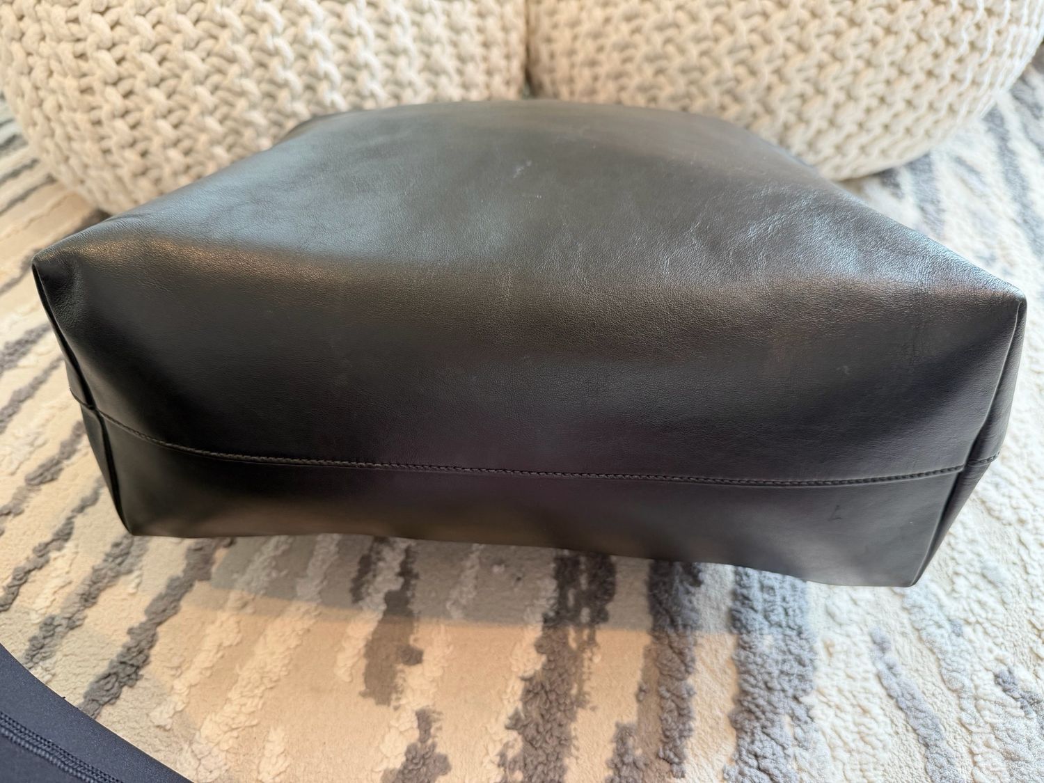 Prada Soft Calfskin Black Leather Tote Convertible Crossbody S/H