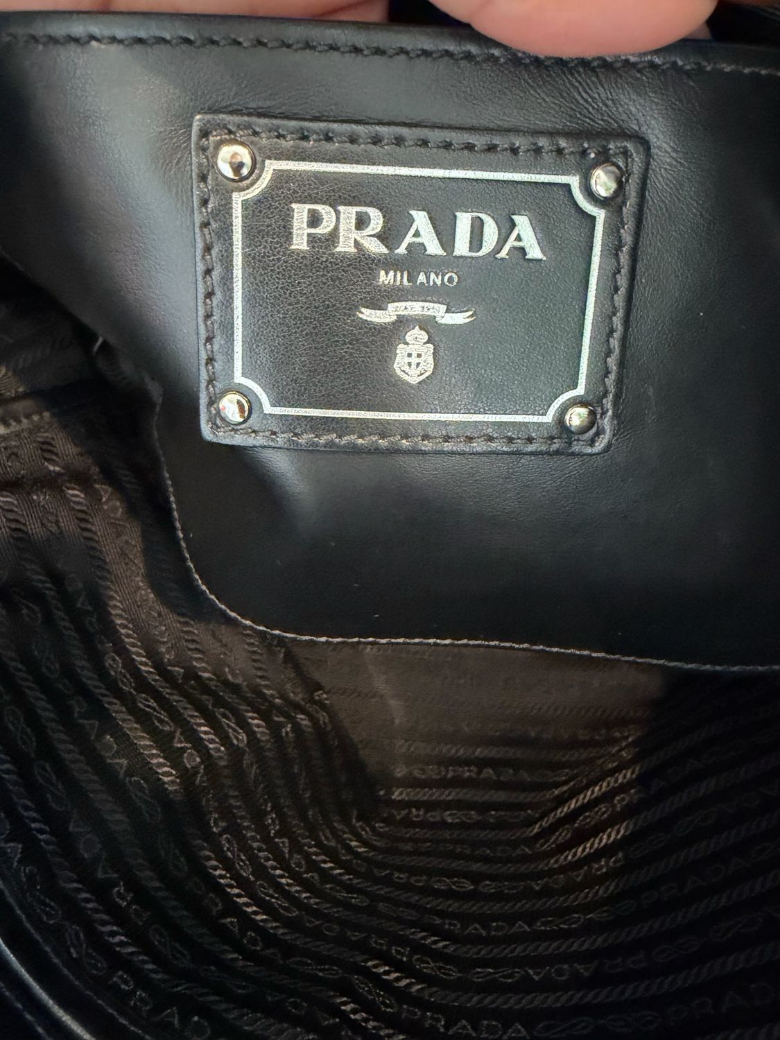 Prada Soft Calfskin Black Leather Tote Convertible Crossbody S/H