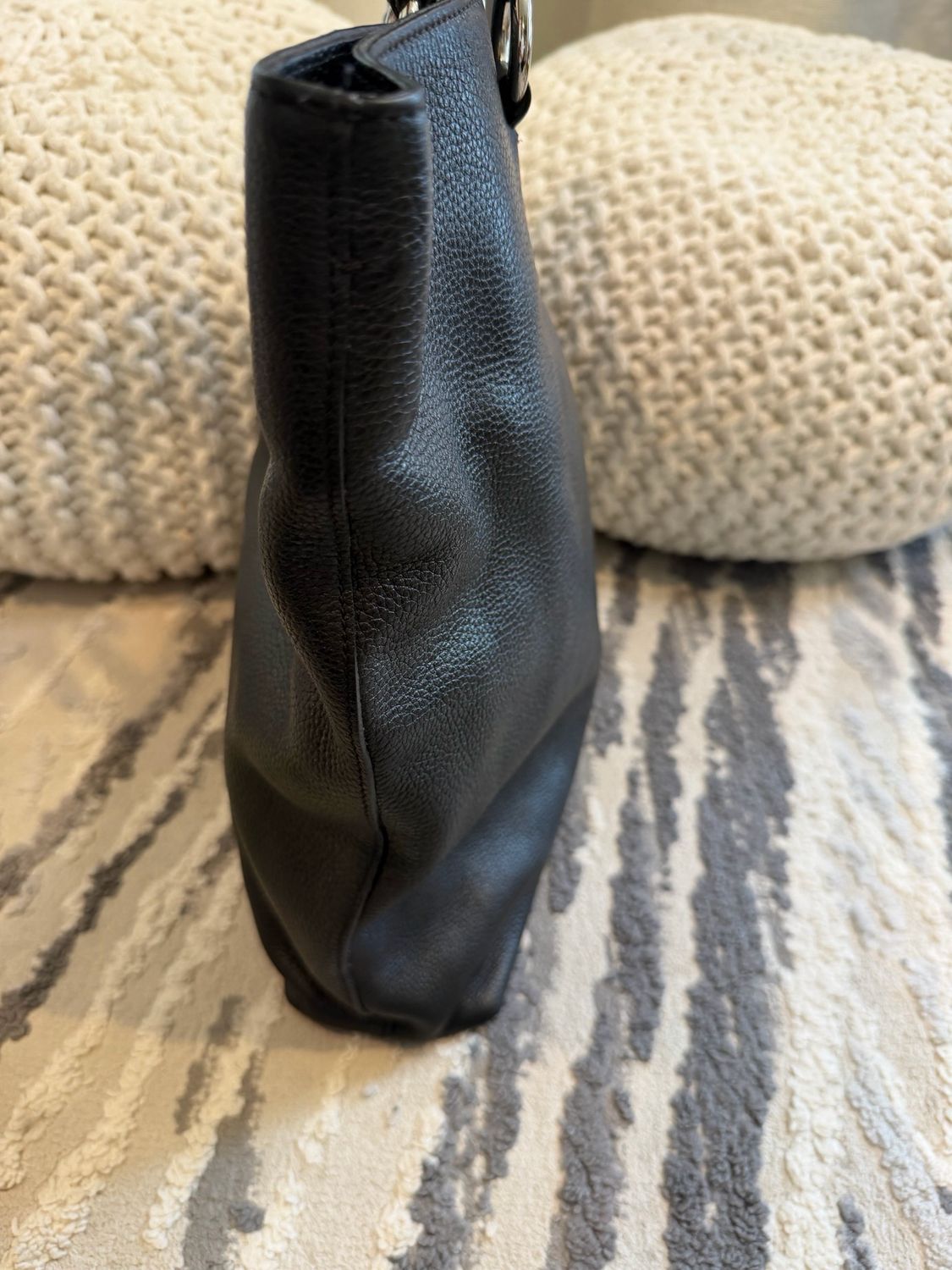 Prada Vitello Daino Pebbled Leather Convertible Tote Crossbody Vertical