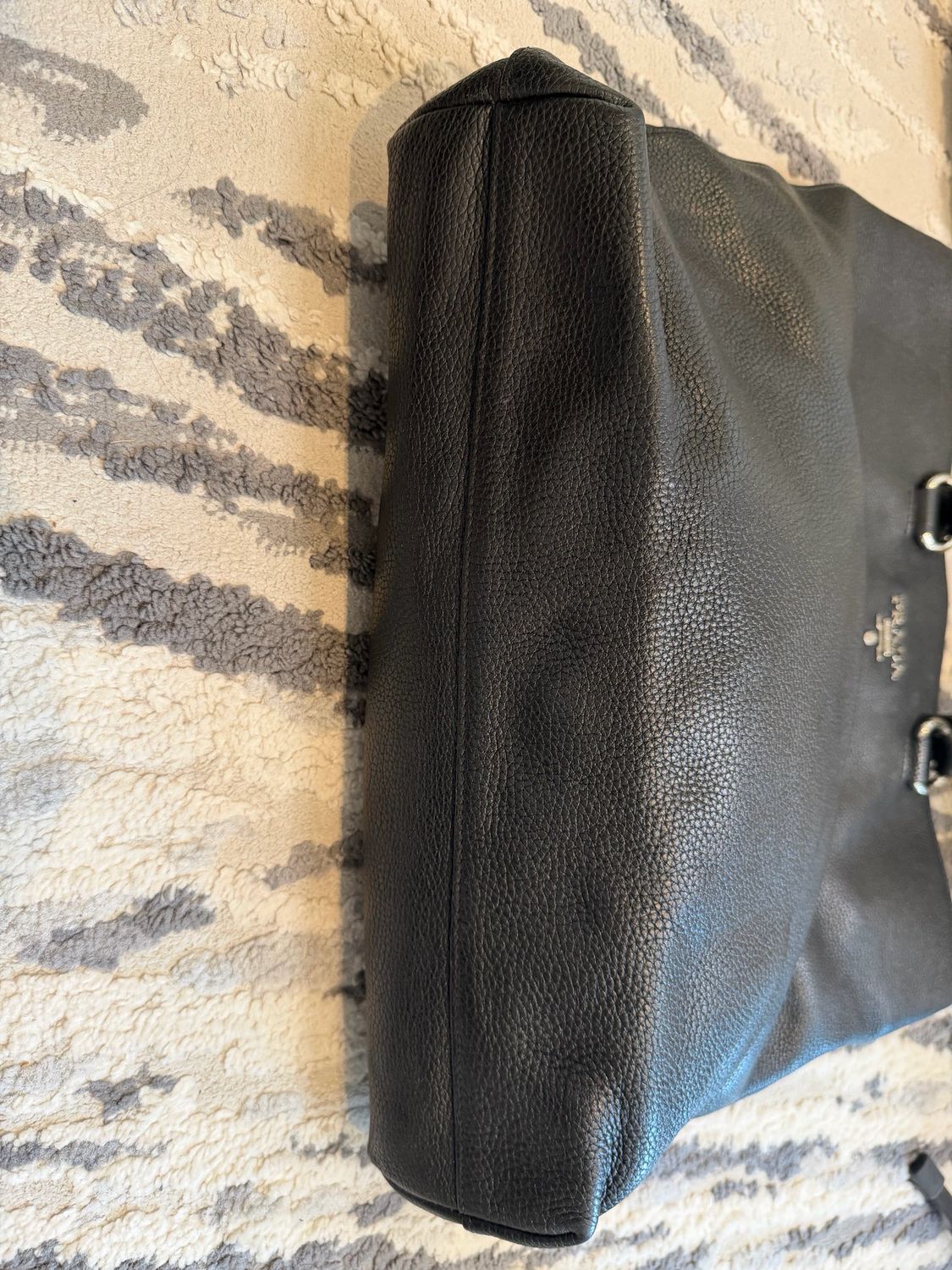 Prada Vitello Daino Pebbled Leather Convertible Tote Crossbody Vertical