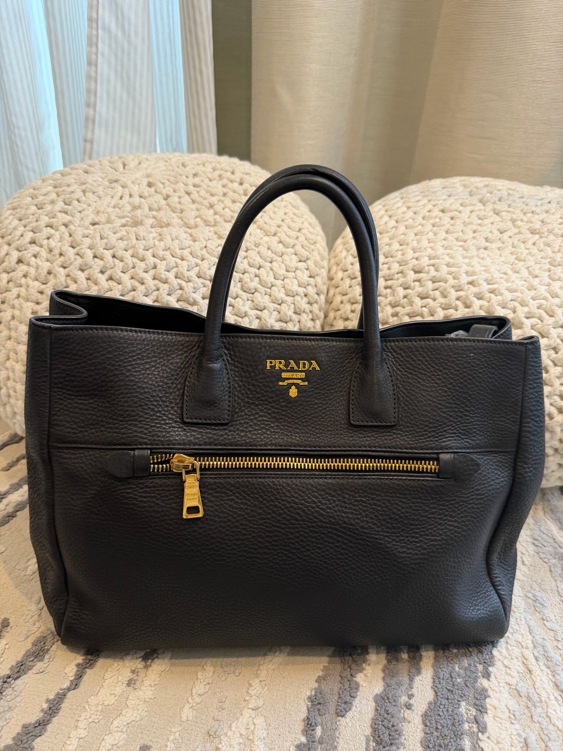 Prada Vitello Phenix Convertible Tote Messenger