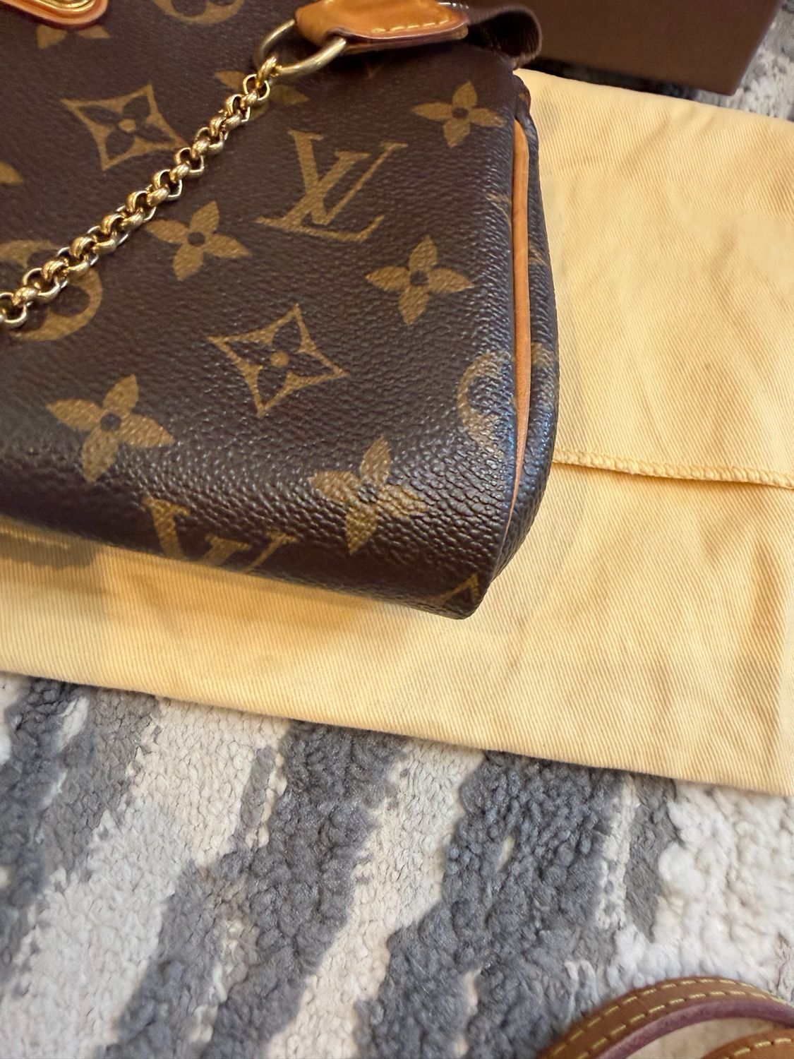 Louis Vuitton Monogram Eva Clutch Crossbody Messenger 