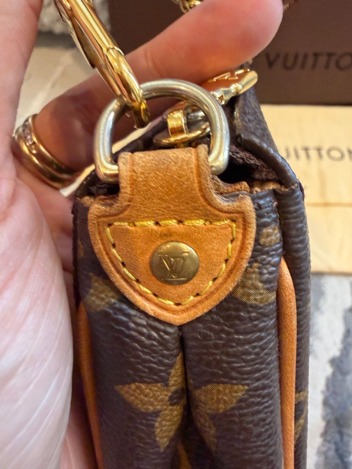 Louis Vuitton Monogram Eva Clutch Crossbody Messenger 