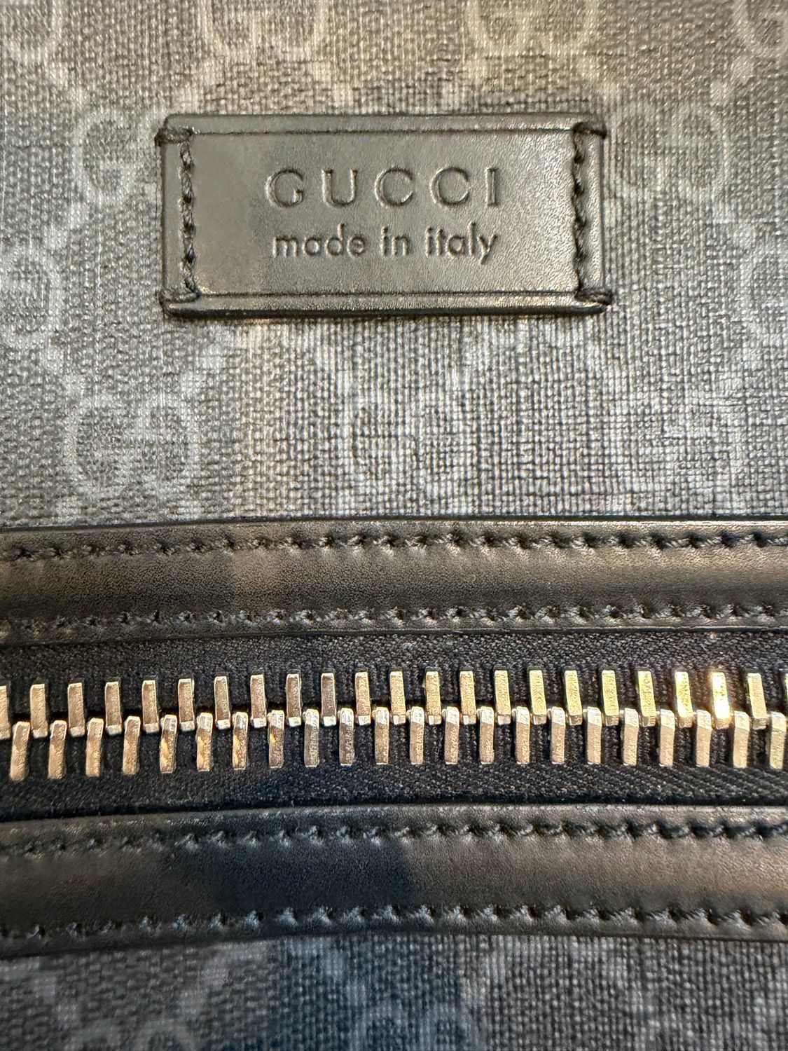 Gucci Monogram Web Strap Supreme Black Gray Crossbody