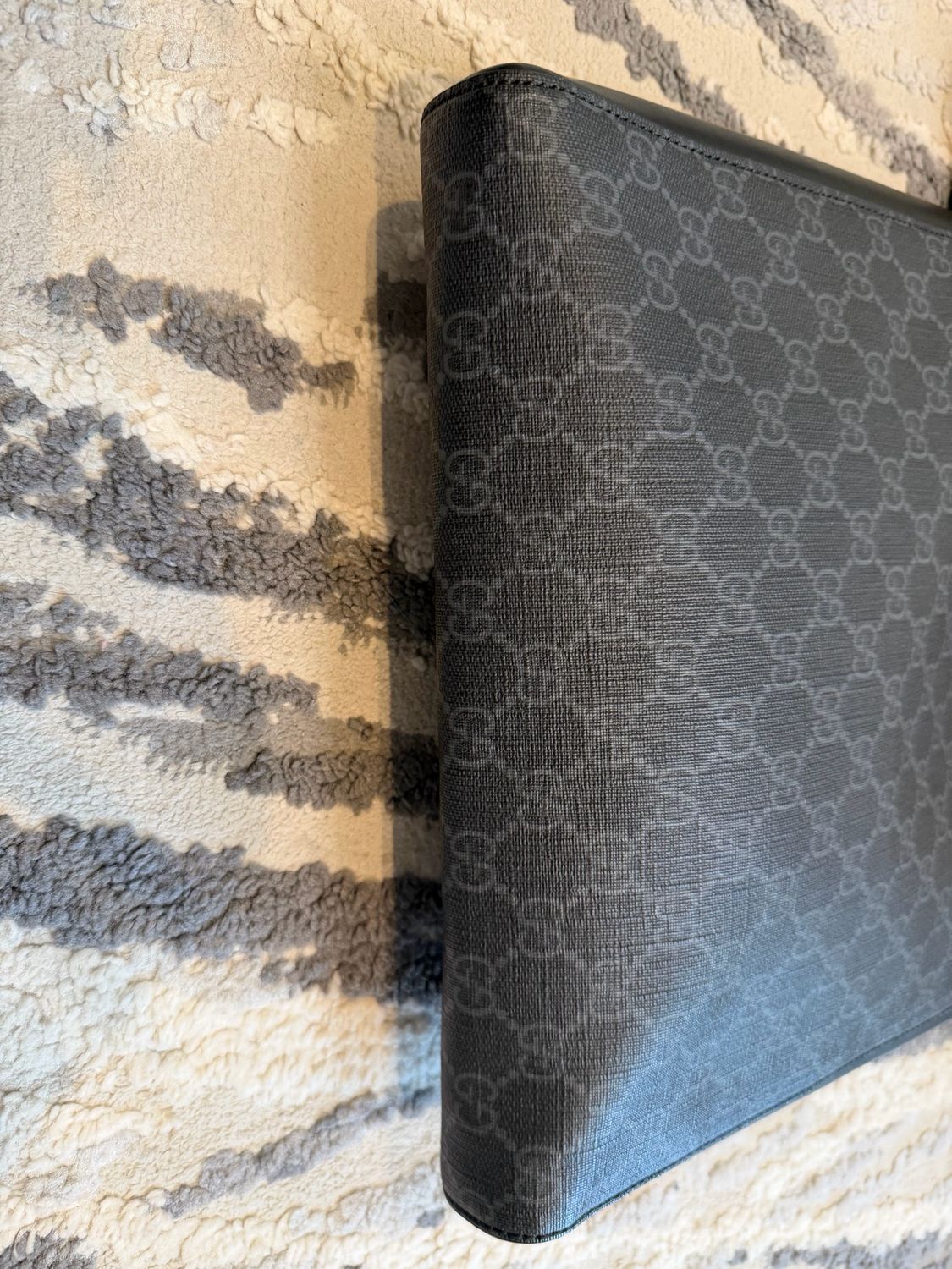 Gucci Monogram Web Strap Supreme Black Gray Crossbody