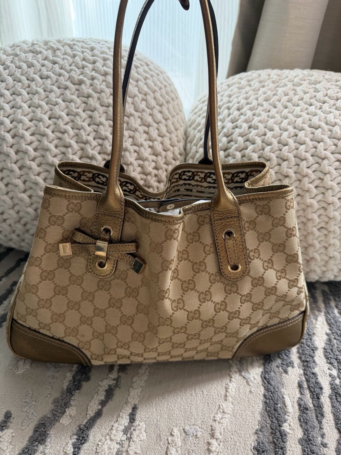 Gucci Monogram Canvas Princy Tote Shoulder
