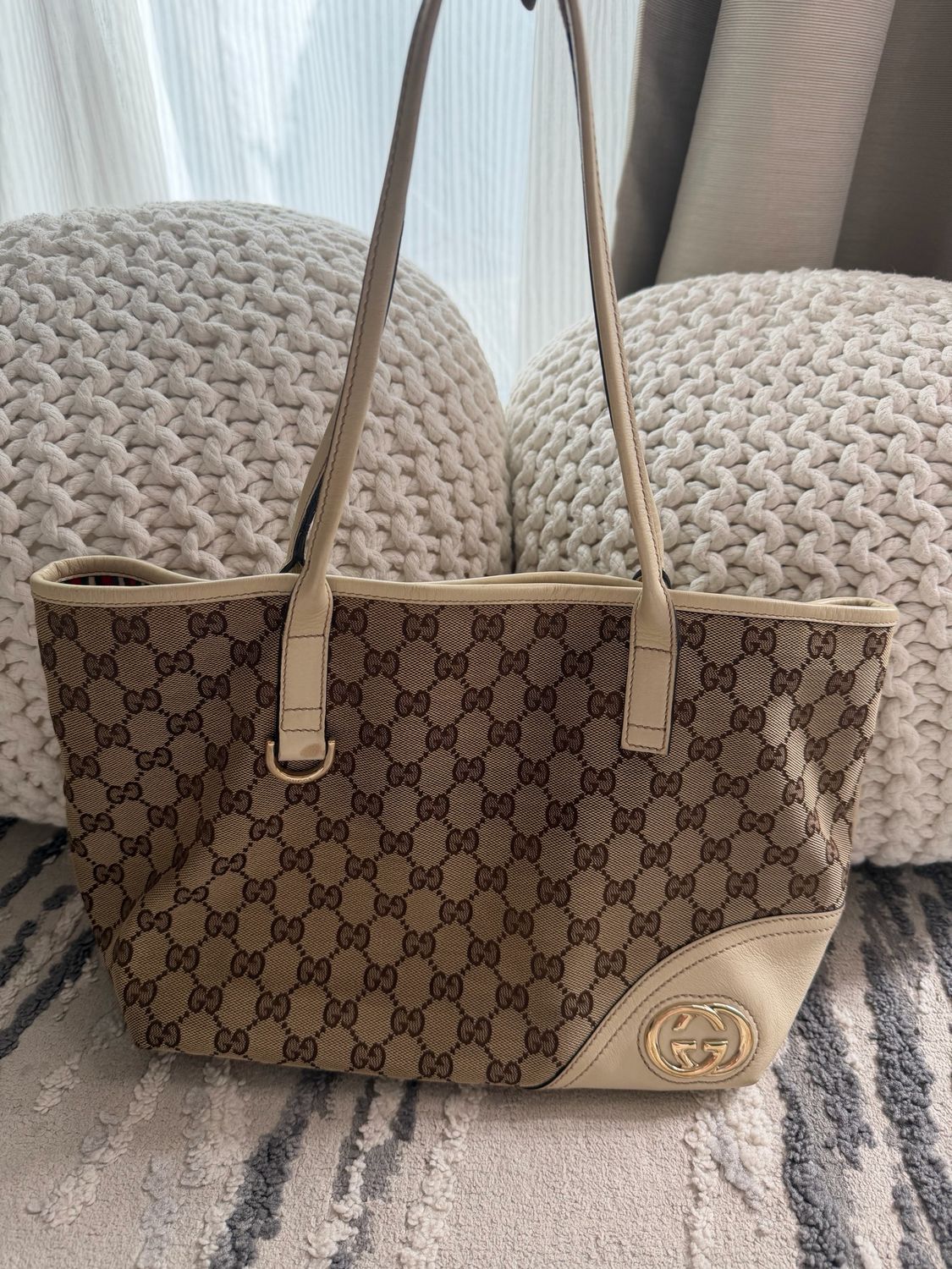 Gucci Monogram Canvas New Britt Tote Medium Shoulder