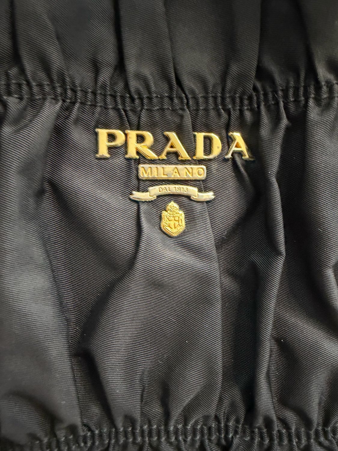 Prada Nylon Gaufre Tessuto Tote Shoulder Bag Black