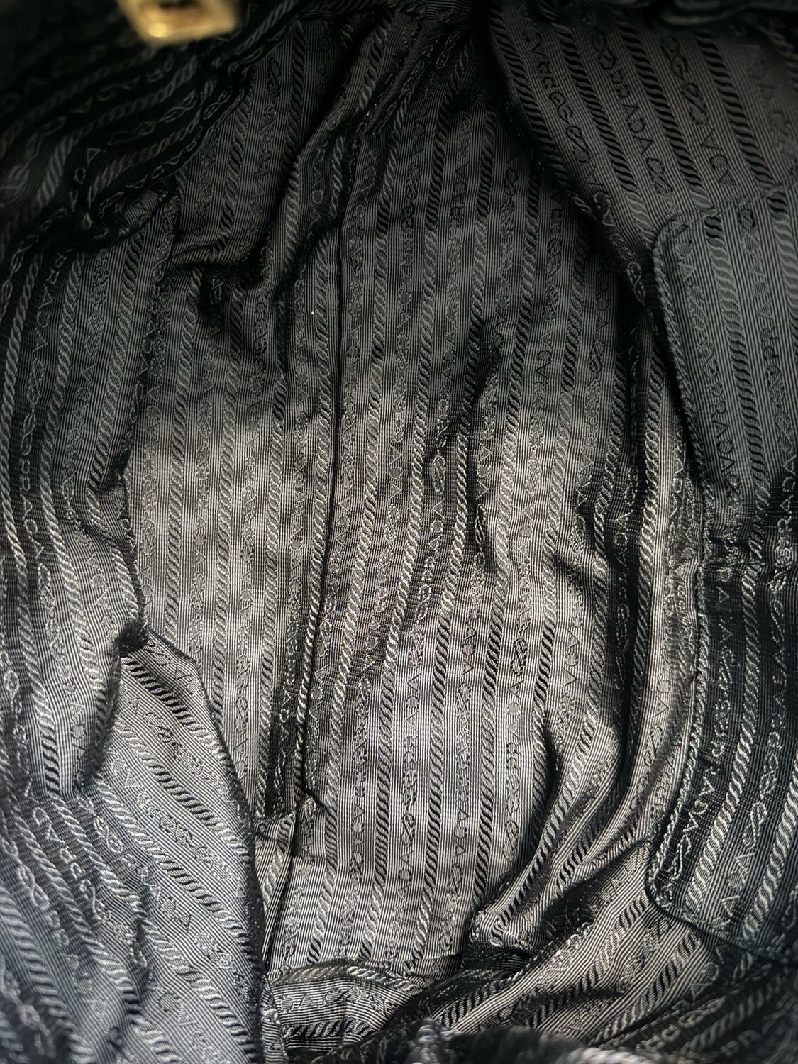 Prada Nylon Gaufre Tessuto Tote Shoulder Bag Black