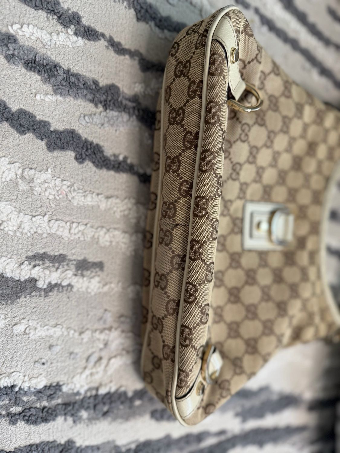 Gucci Monogram Canvas Abbey Hobo Shoulder Bag