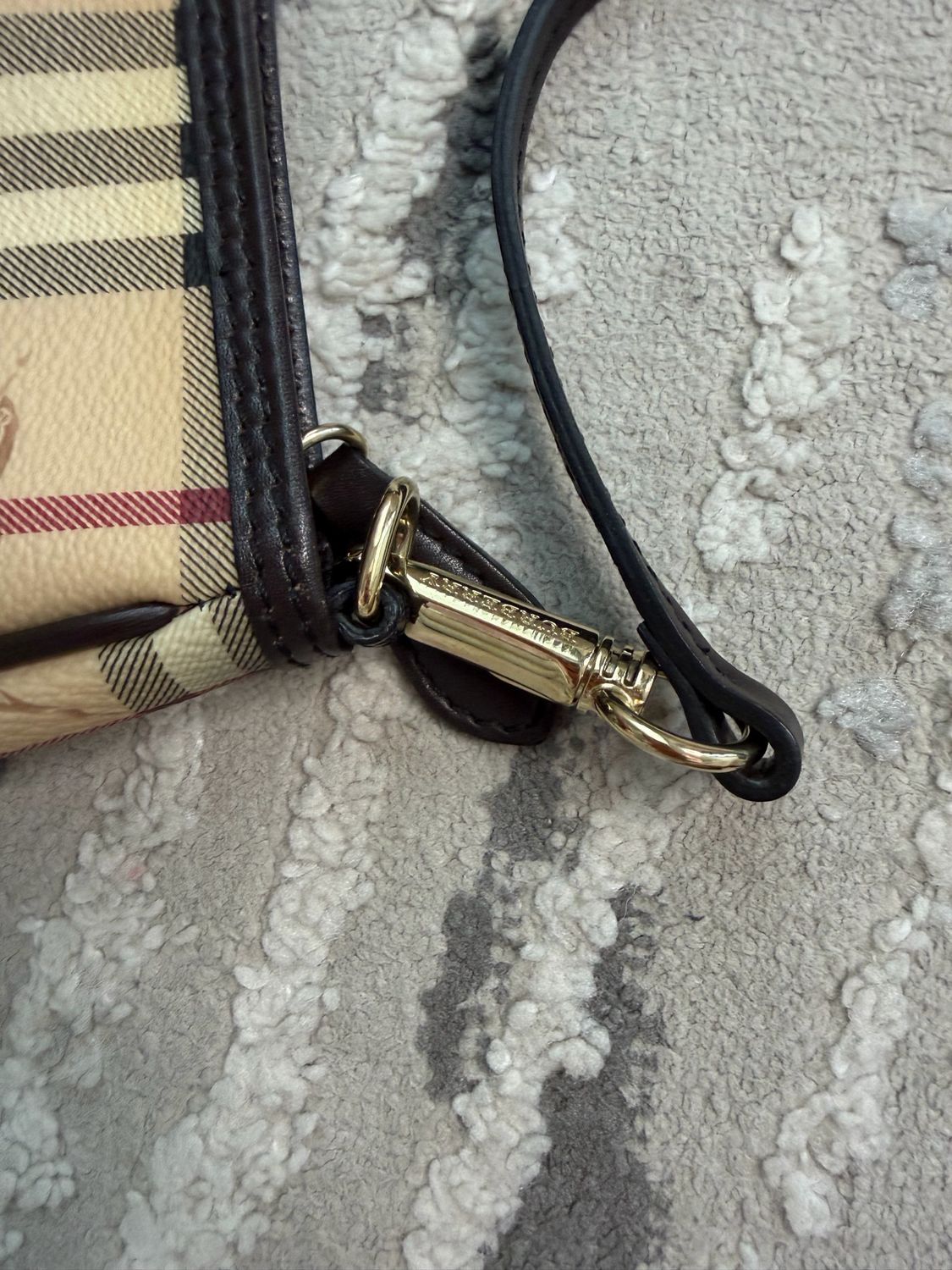 Burberry Haymarket Check Pochette Hobo Shoulder Bag