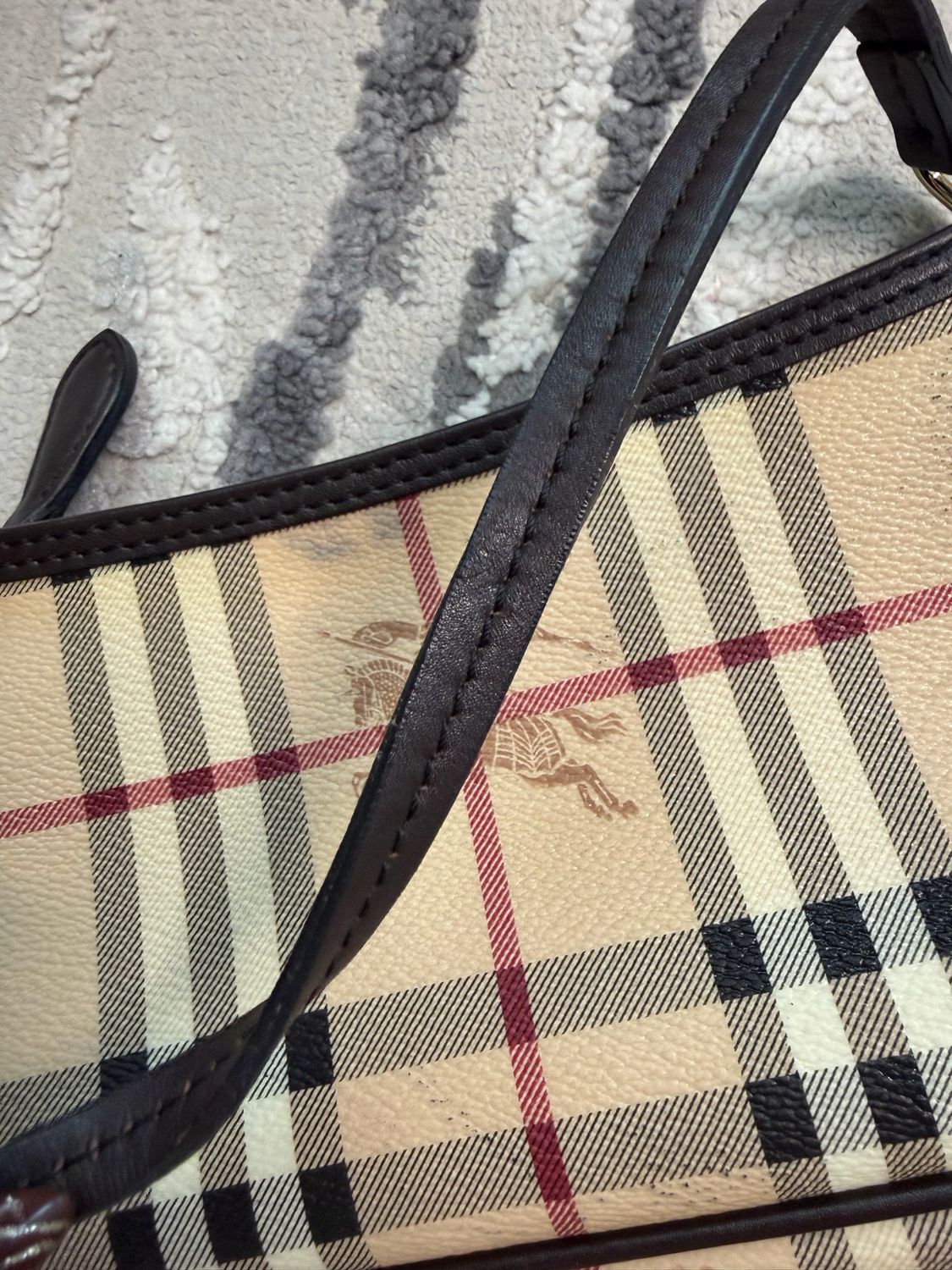 Burberry Haymarket Check Pochette Hobo Shoulder Bag