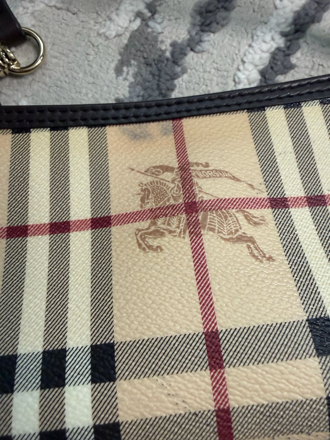 Burberry Haymarket Check Pochette Hobo Shoulder Bag