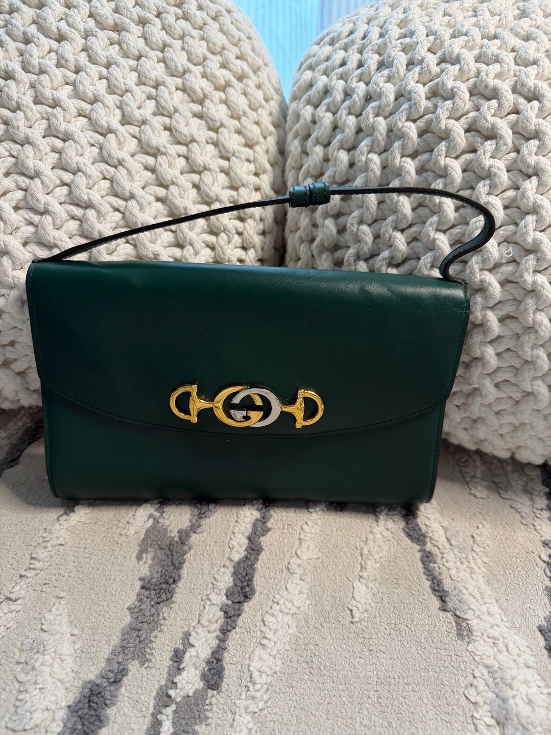 Gucci Zumi Soft Leather Horsebit Handle Clutch