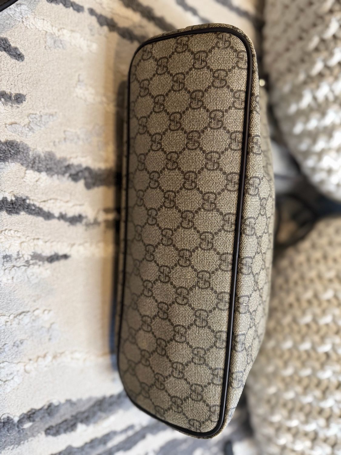 Gucci Monogram Supreme Crossbody Messenger Tote