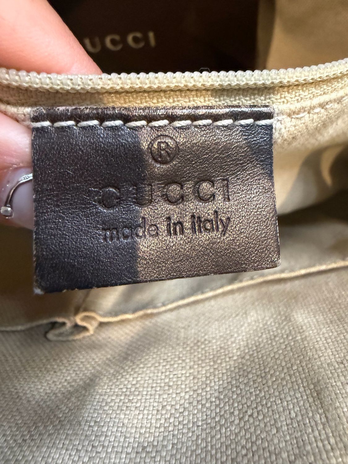 Gucci Monogram Supreme Crossbody Messenger Tote