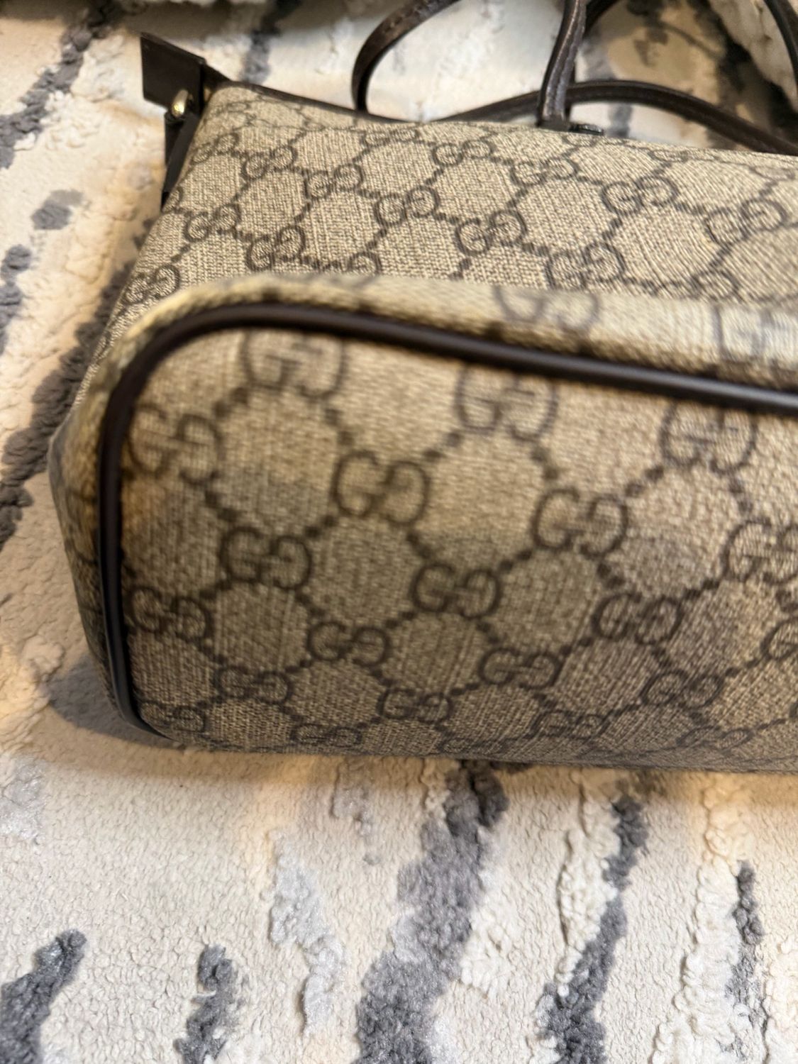 Gucci Monogram Supreme Crossbody Messenger Tote
