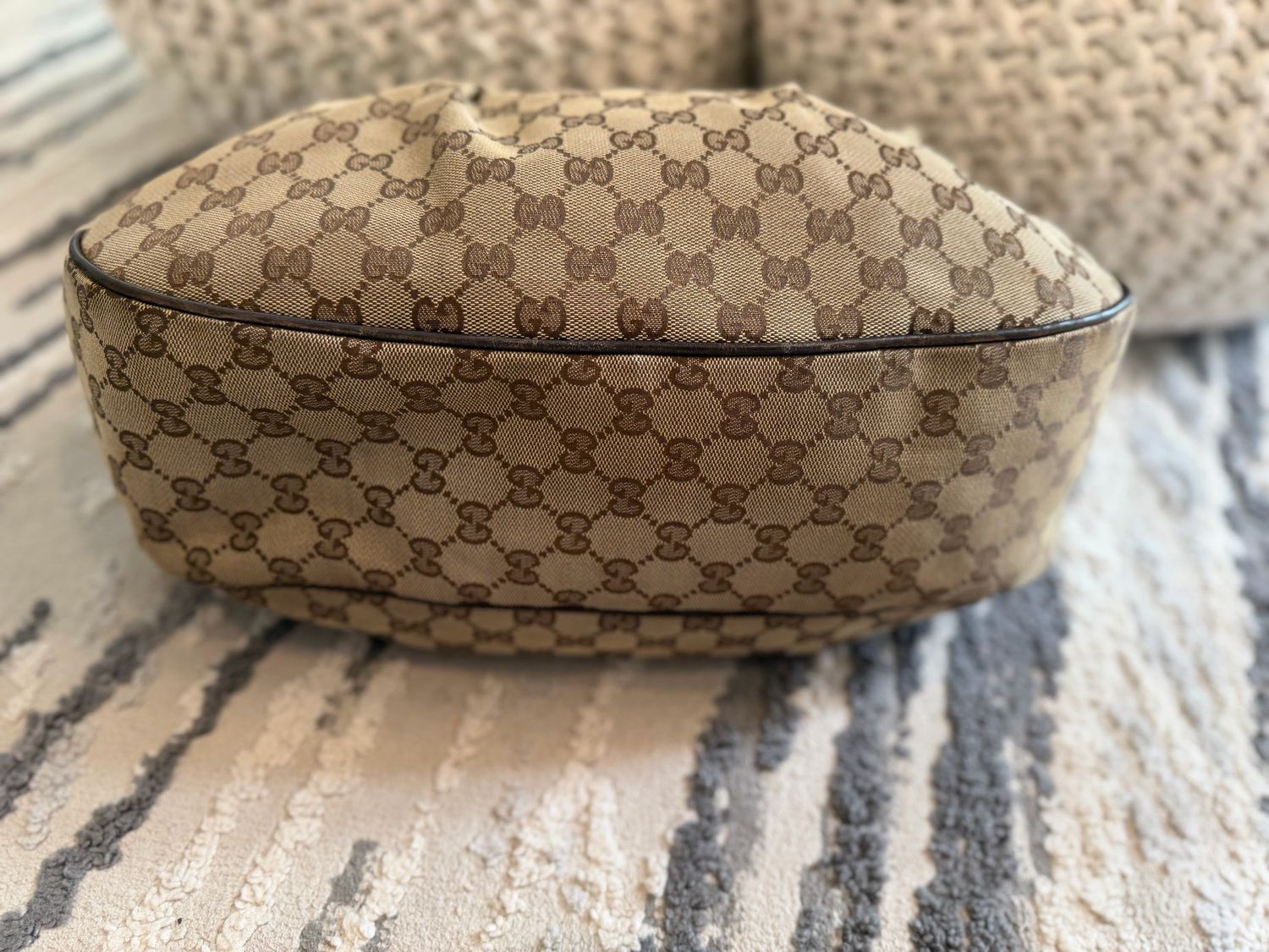 Gucci Monogram Canvas Sukey Hobo Shoulder