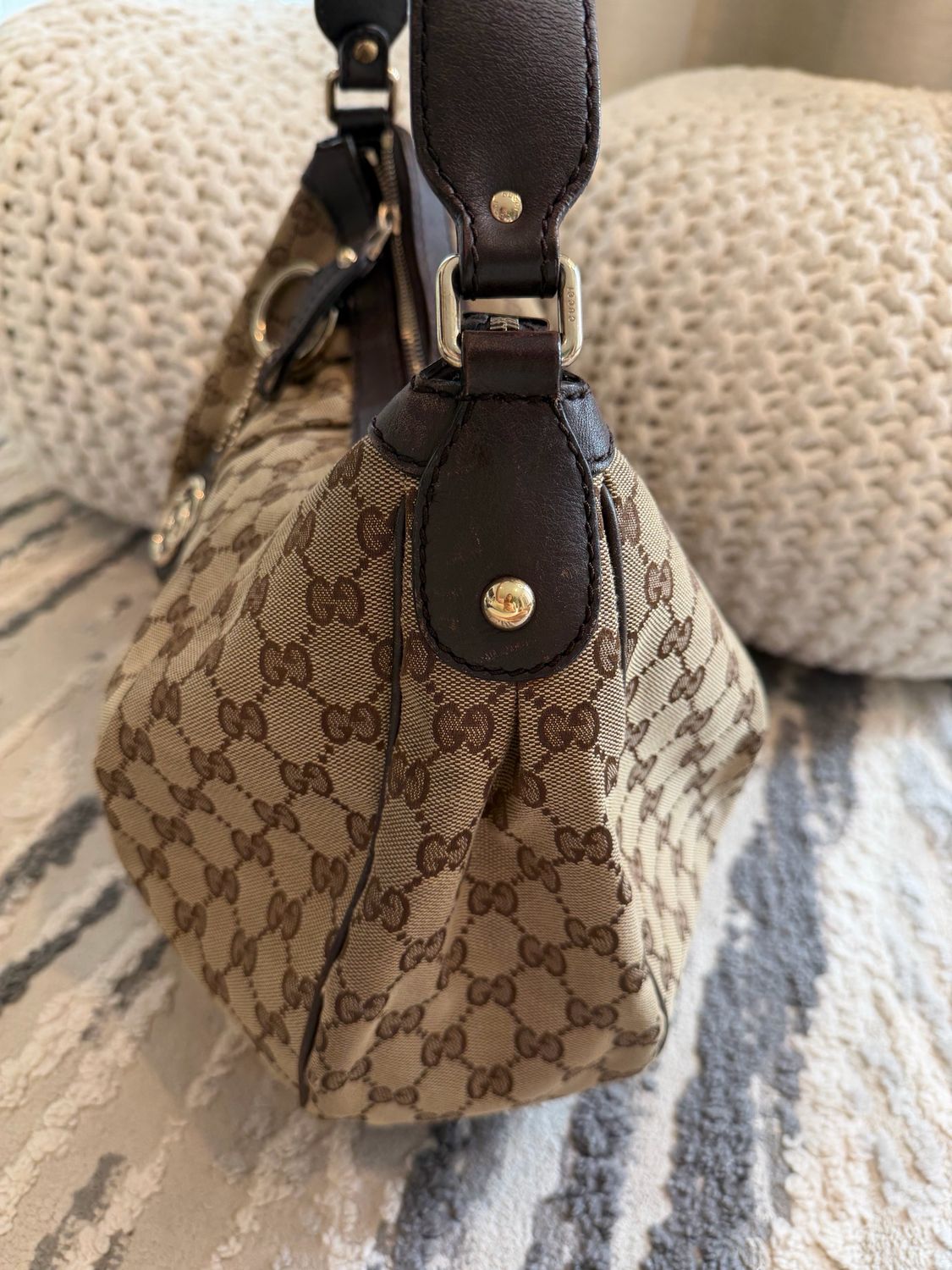 Gucci Monogram Canvas Sukey Hobo Shoulder