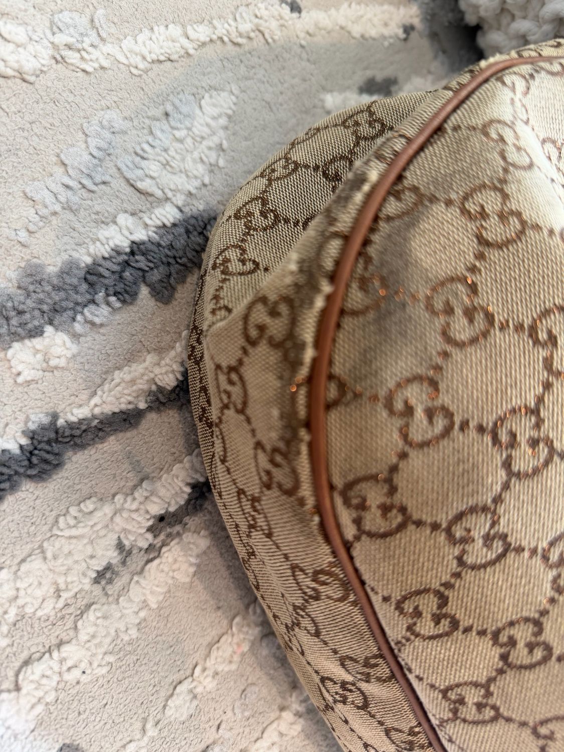 Gucci Monogram Canvas Sukey Hobo Rose Gold