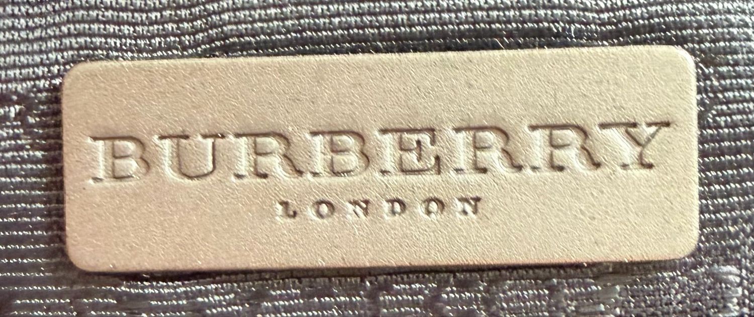 Burberry Navy Blue Check Messenger Crossbody Flap