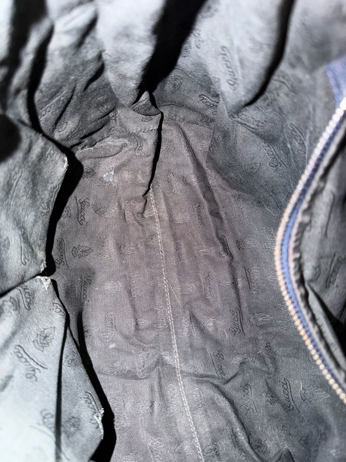 Gucci Leather Hobo Galaxy Chain Strap Crossbody Navy Blue