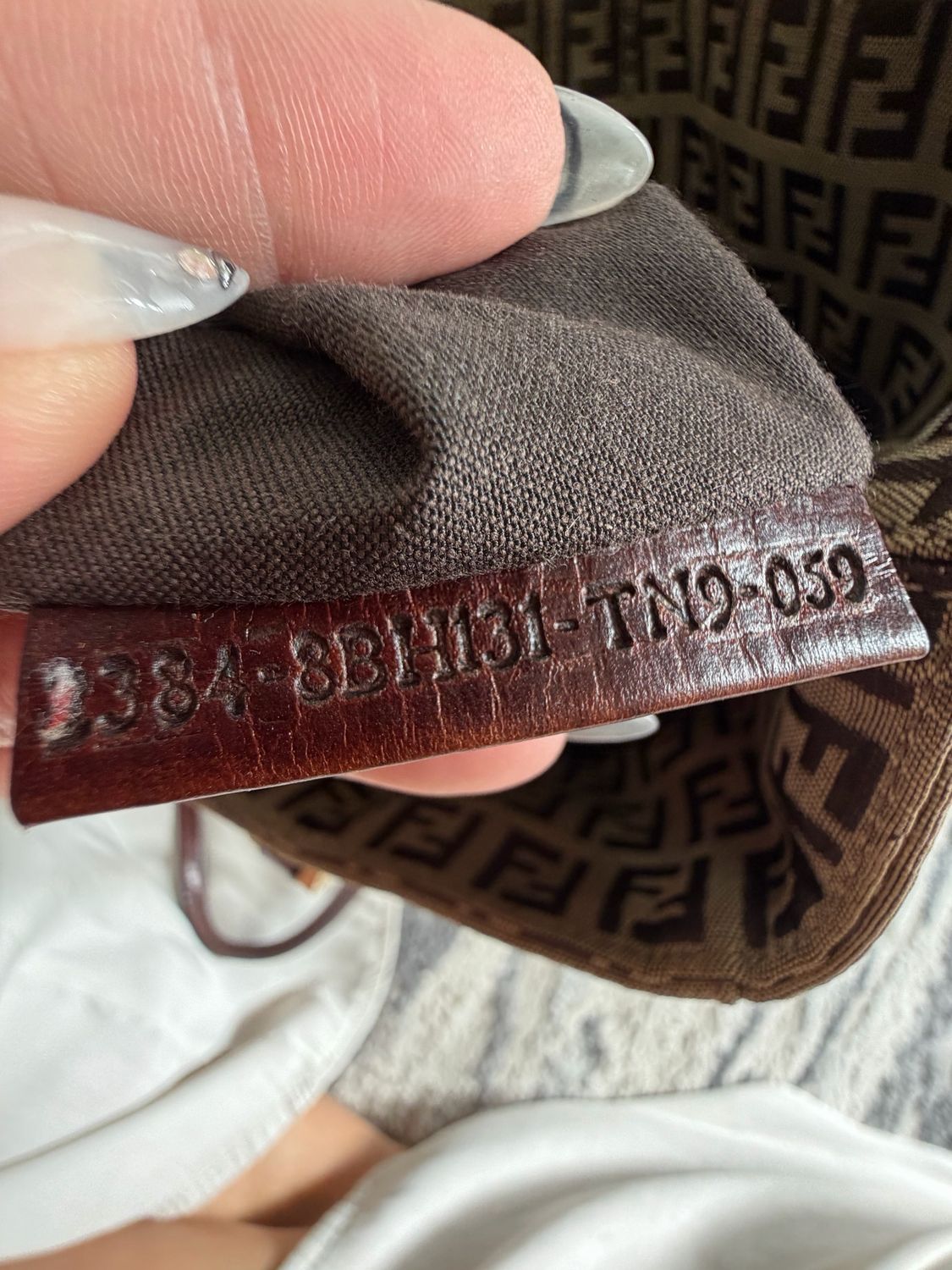 Fendi Zucchino Canvas Vertical Tote Logo Shoulder Bag