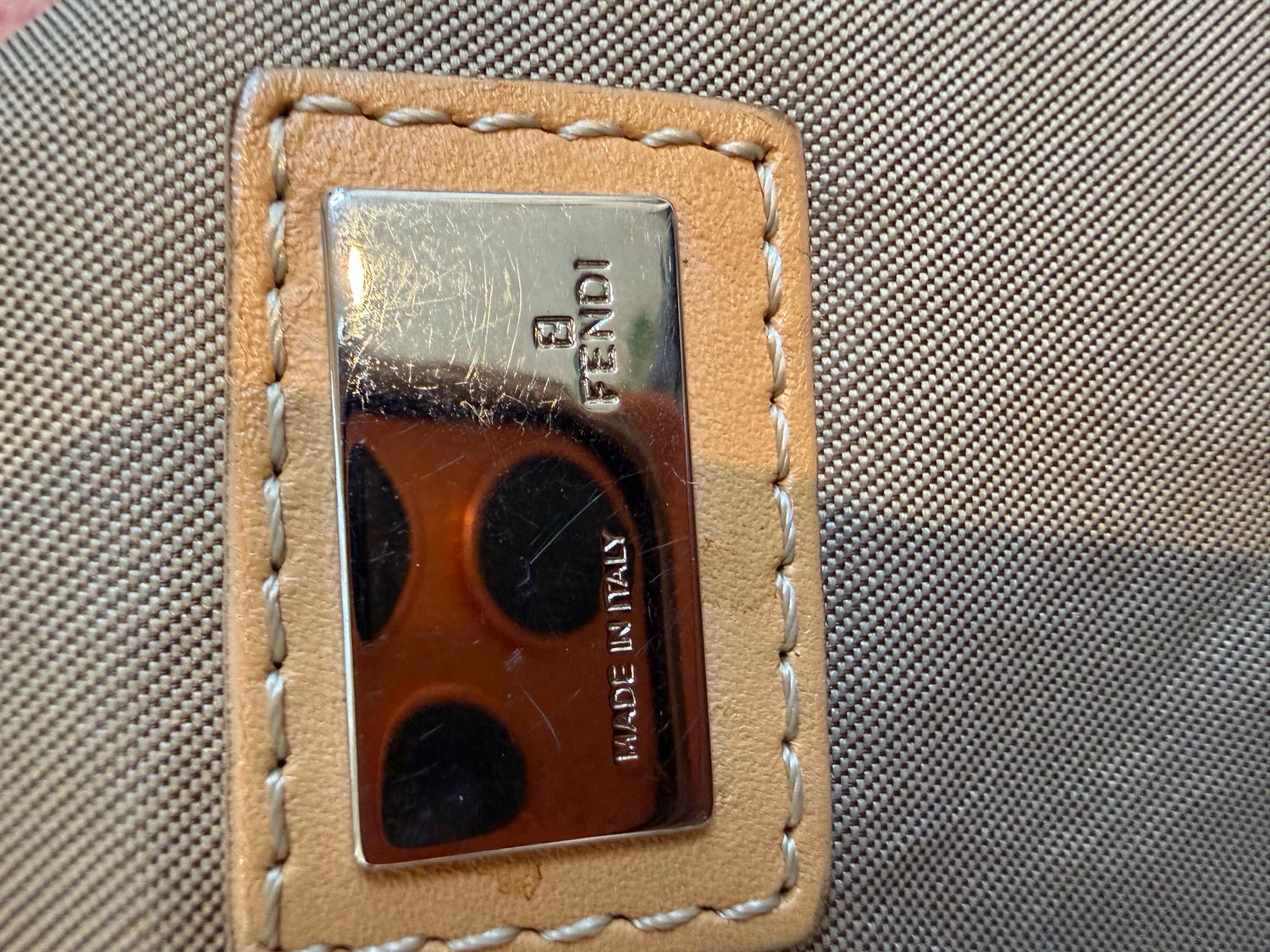 Fendi Zucchino Canvas Vertical Tote Pink