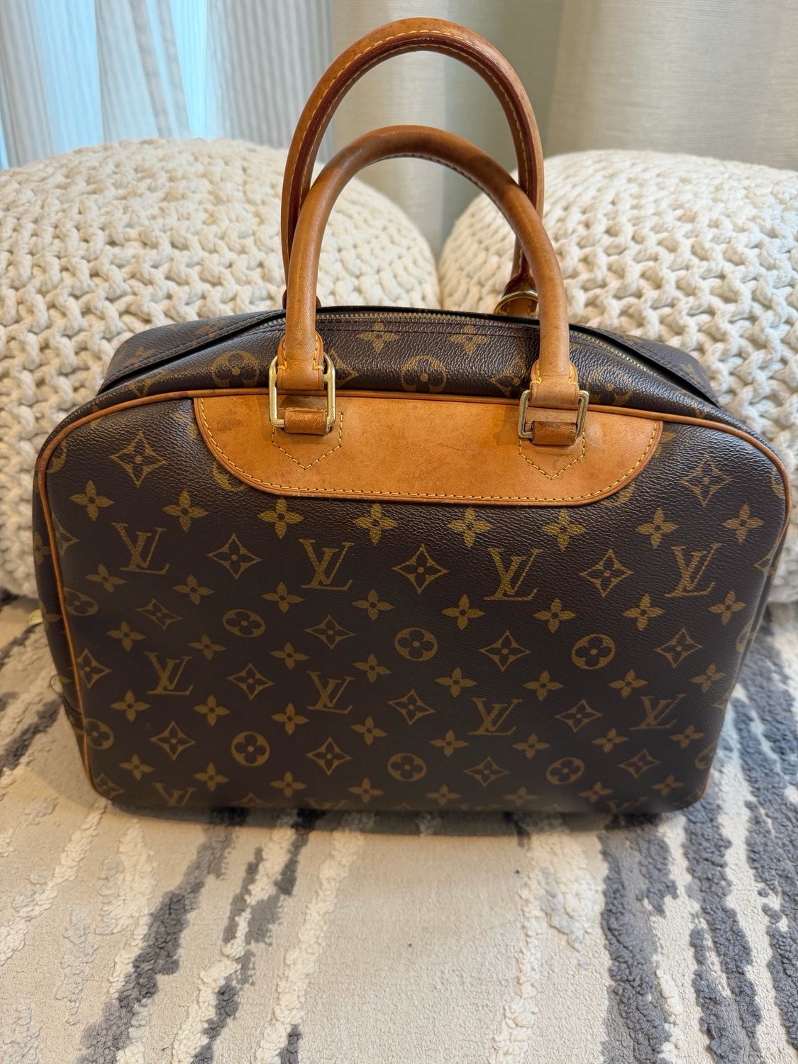Louis Vuitton Monogram Deauville Top Handle Satchel Tote