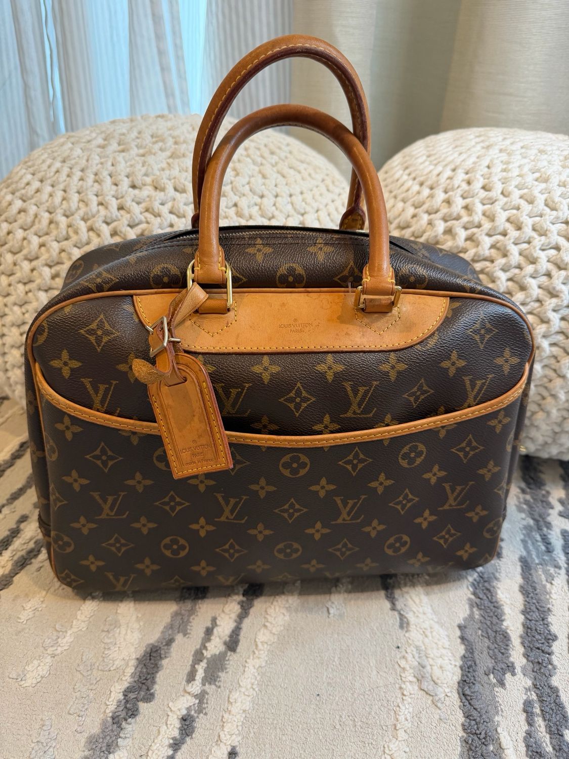 Louis Vuitton Monogram Deauville Top Handle Satchel Tote