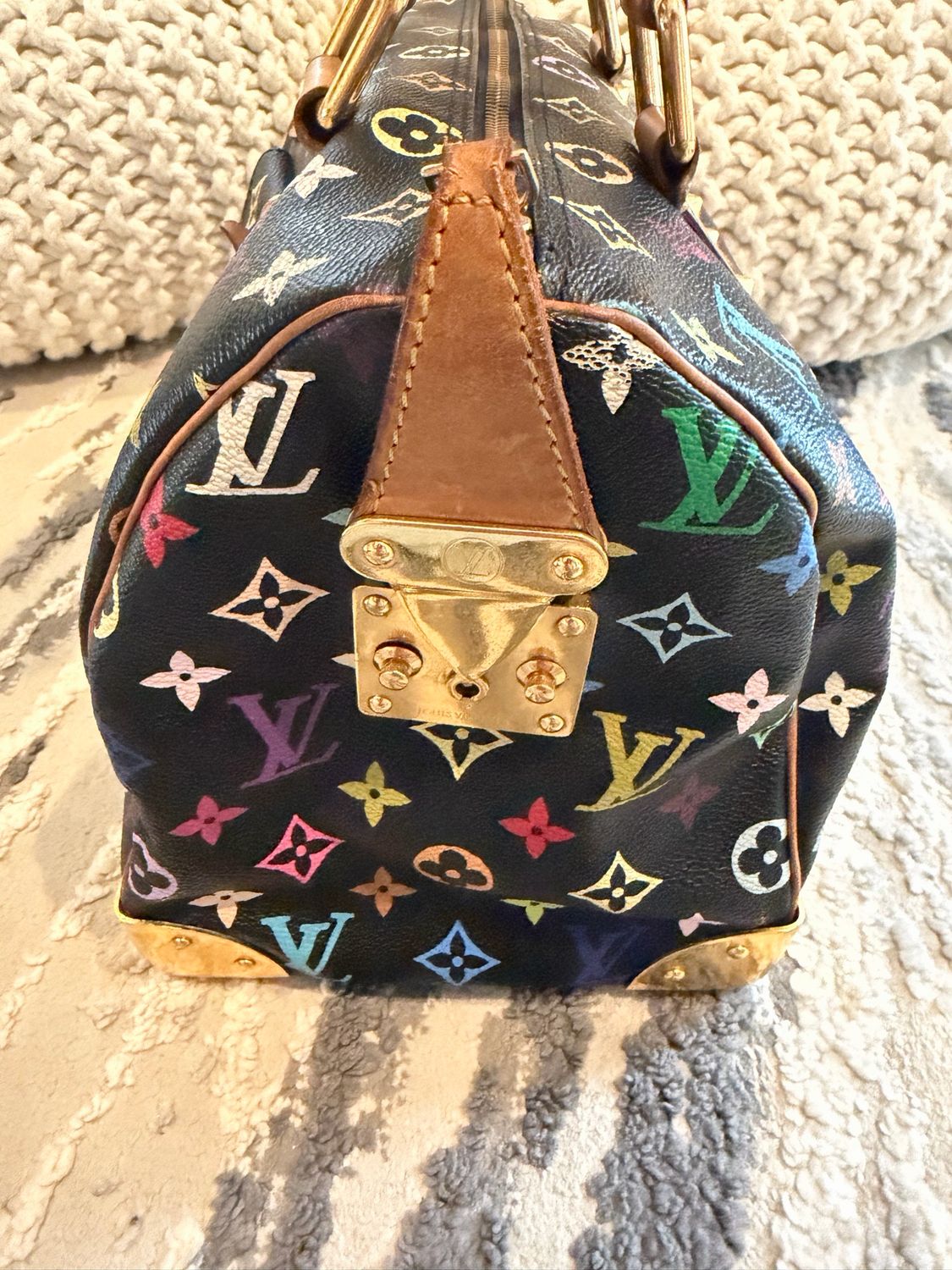 Louis Vuitton Monogram Multicolor Takashi Murakami Speedy Bowler Satchel Noir