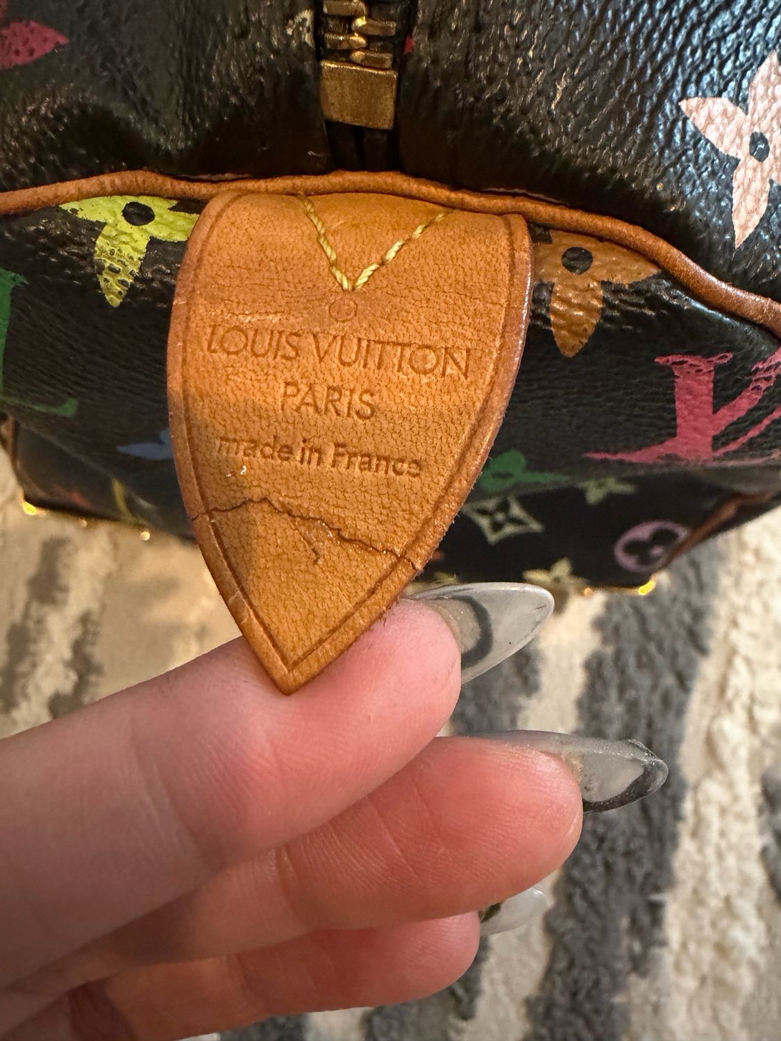 Louis Vuitton Monogram Multicolor Takashi Murakami Speedy Bowler Satchel Noir