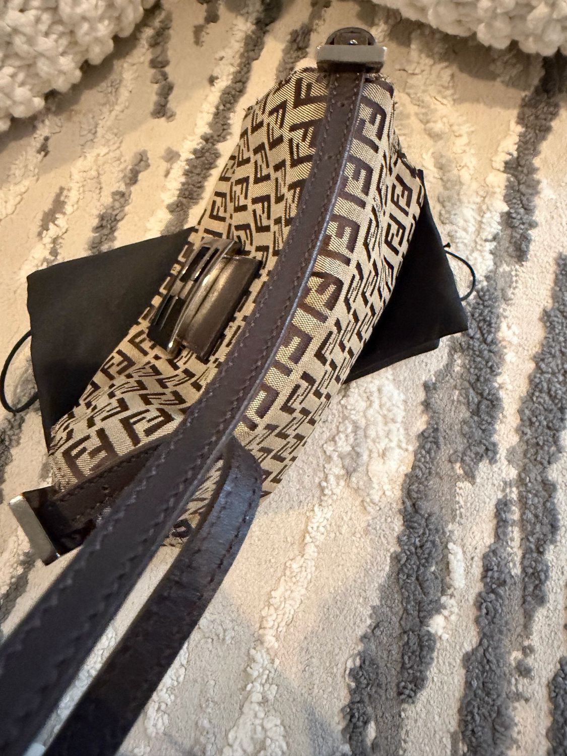 Fendi Zucca Baguette Canvas Hobo Mini Shoulder