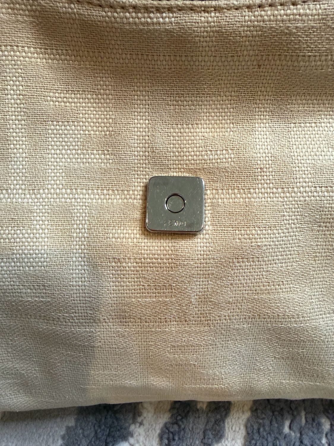 Fendi Zucca Baguette Canvas Hobo Shoulder Bag