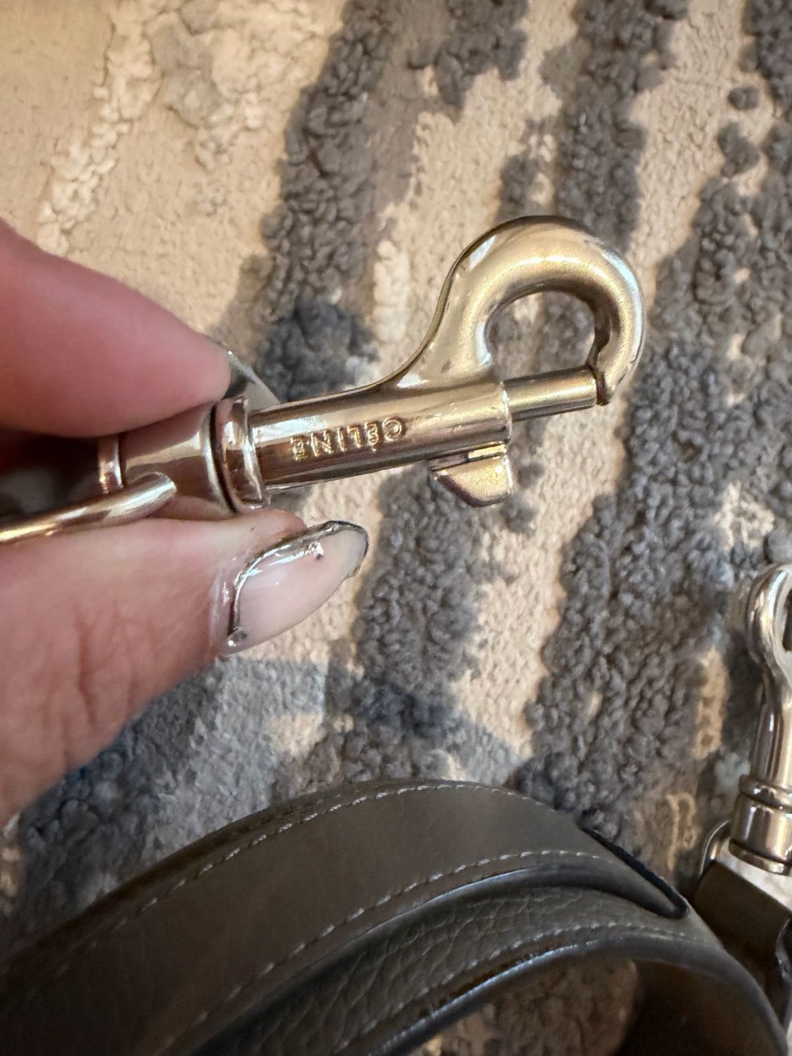 Celine Trapeze Medium Shoulder Pebbled Leather Suede