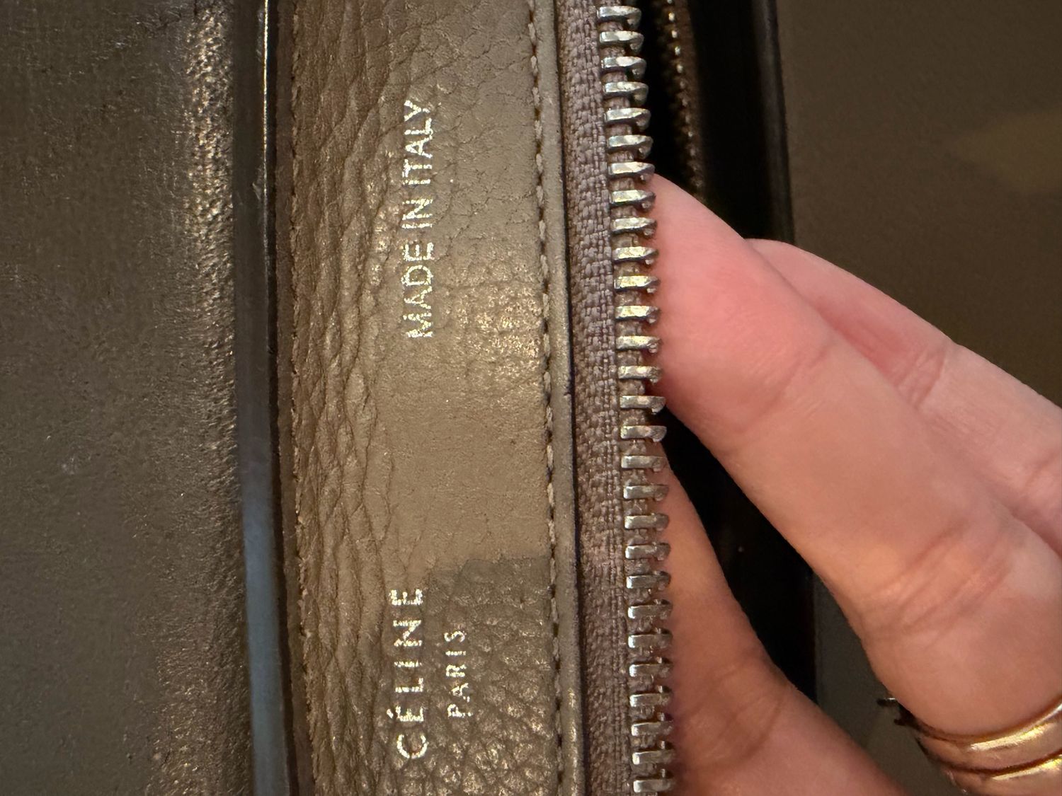 Celine Trapeze Medium Shoulder Pebbled Leather Suede