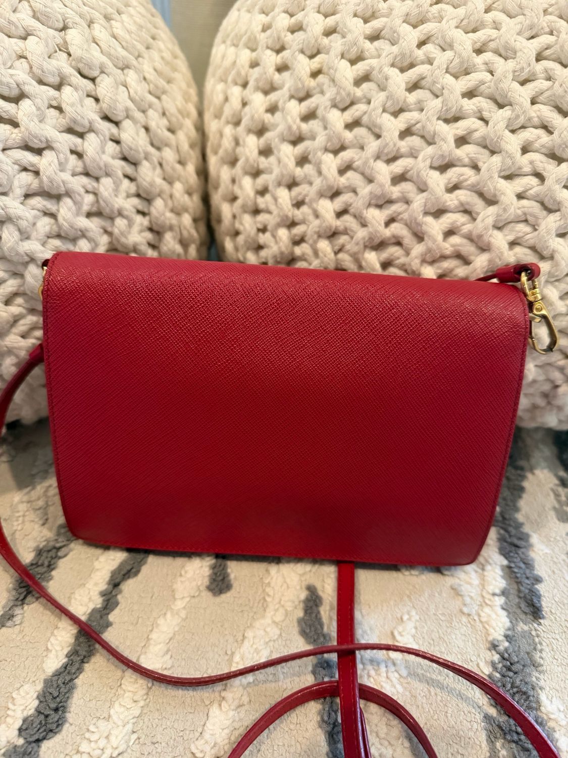 Prada Monochrome Envelope Saffiano City Messenger Crossbody