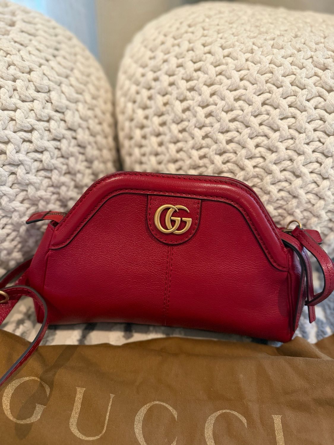 Gucci Leather RE(Belle) Messenger Crossbody Shoulder Sling Small